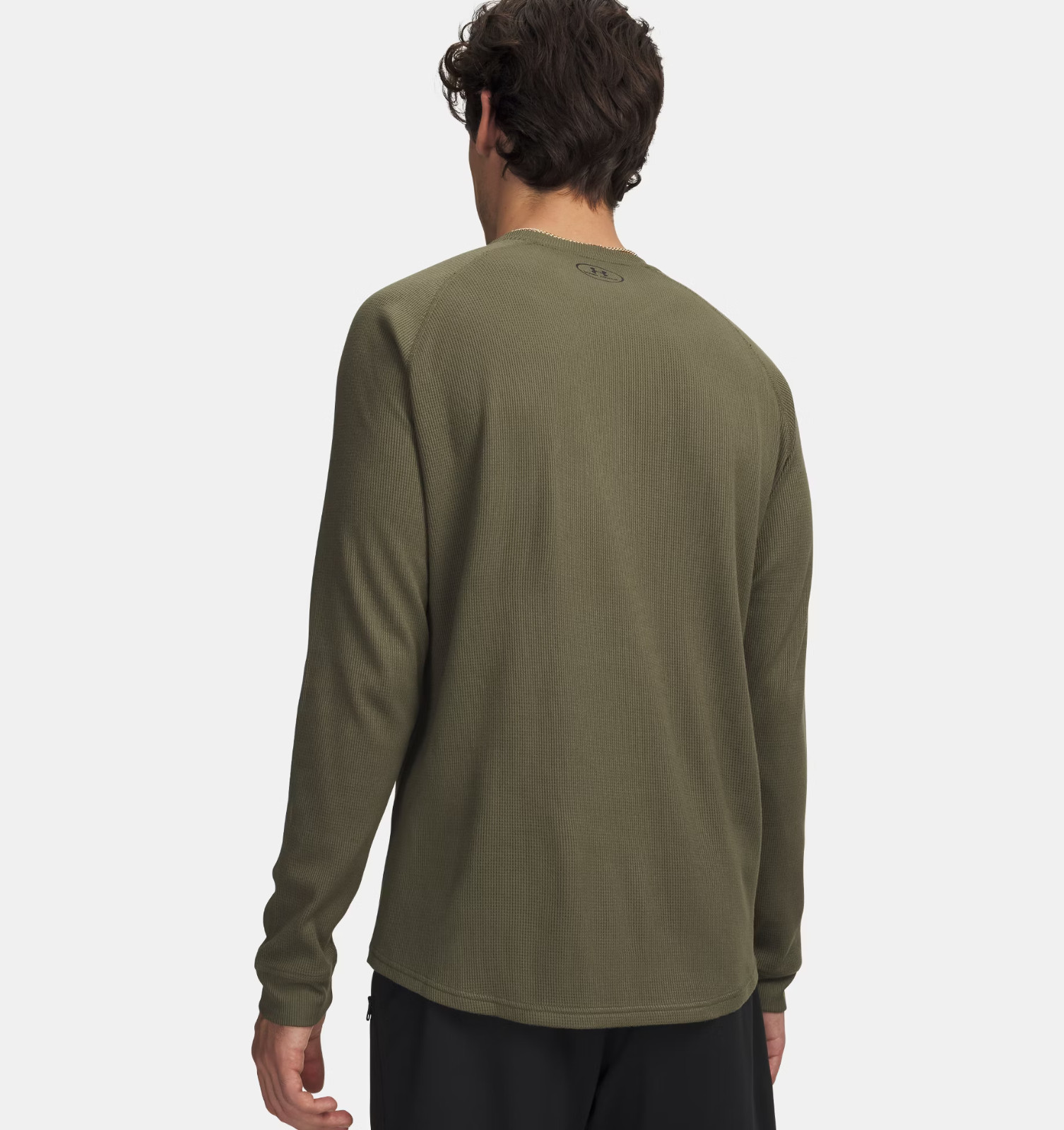 Under Armour Men's Waffle Crew Long Sleeve Shirt Marine Green Large 1302355 NWT gallery