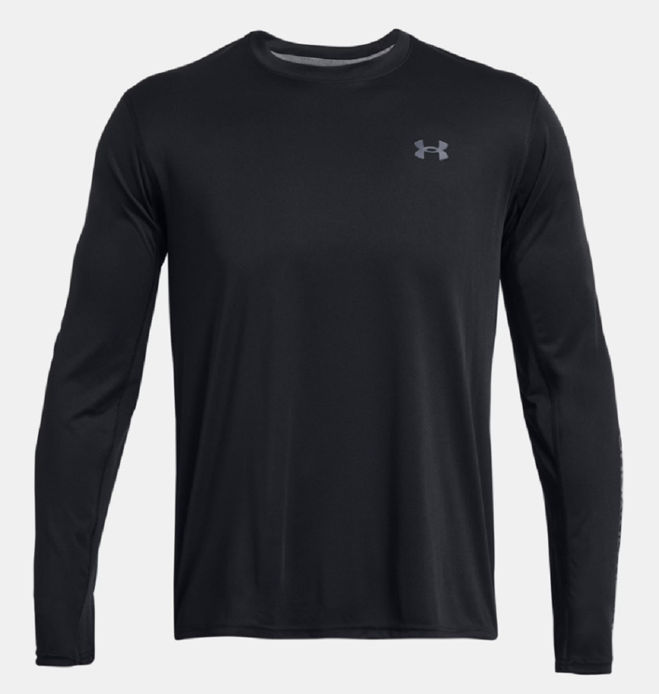 NWT Under Armour Drift Tide Men's 2XL Knit Black Long Sleeve T-shirt 1370027