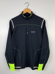Mens Gore Runnig Wear Hafl Zip Long Sleeve Pullover Black Size M
