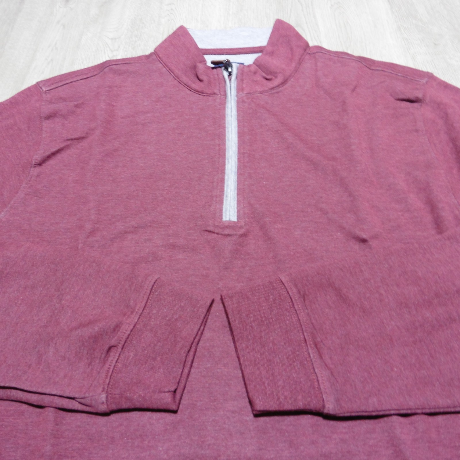 Johnnie-O Men's Medium Golf Sully 1/4 Zip Pullover Sweater Port Red LS gallery