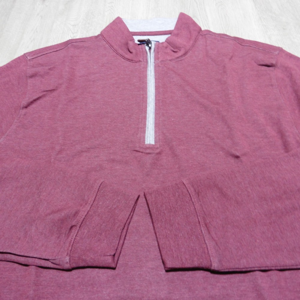 Johnnie-O Men's Medium Golf Sully 1/4 Zip Pullover Sweater Port Red LS