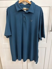 Callaway Golf Polo Shirt Mens Size XXL Blue Swing Tech Opti-Dri Polyester