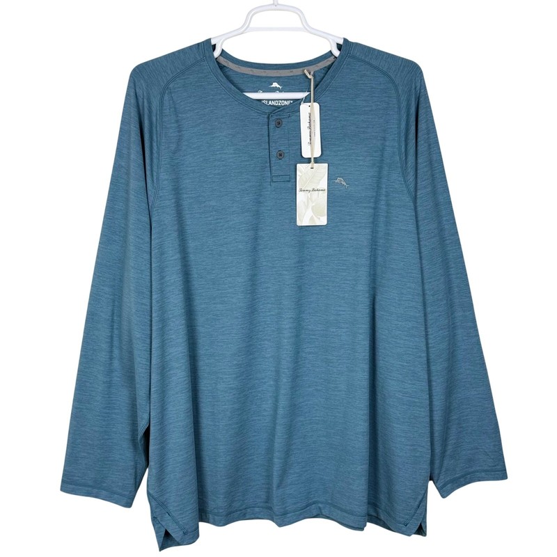 NWT Tommy Bahama IslandZone Sandrunner Henley UPF 30 Mens 3XLB Blue Gorpcore gallery