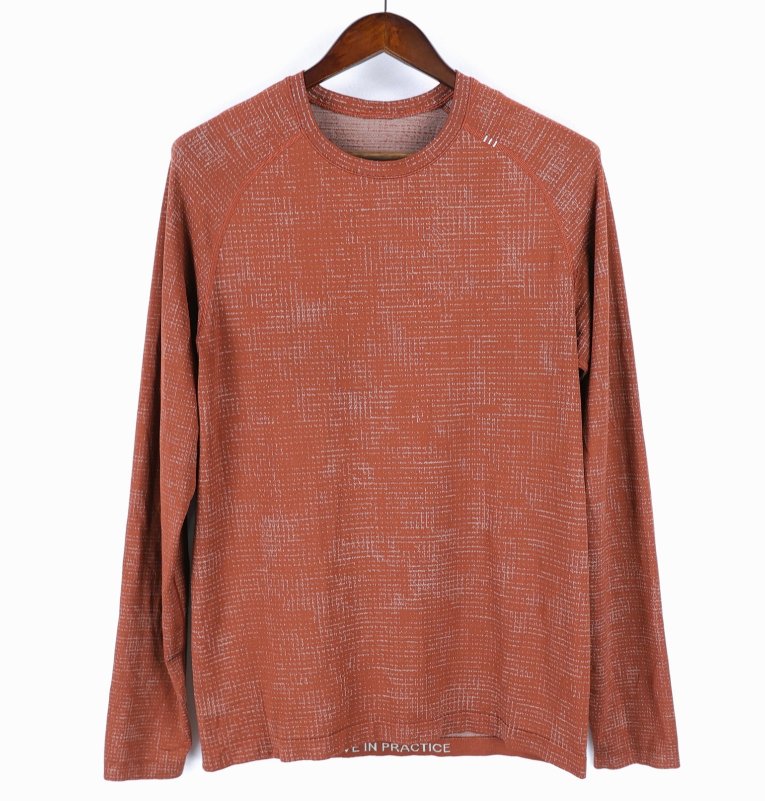 Lululemon Metal Vent Tech L/S Tee Mens Medium Disrupted Grid Date Brown M3CTCS gallery