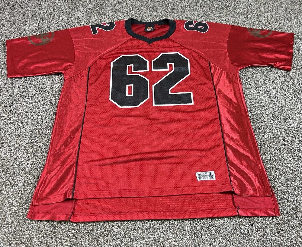Bacardi Rum #62 Football Jersey Liquor Alcohol Promo Size XL Screen Print Logo