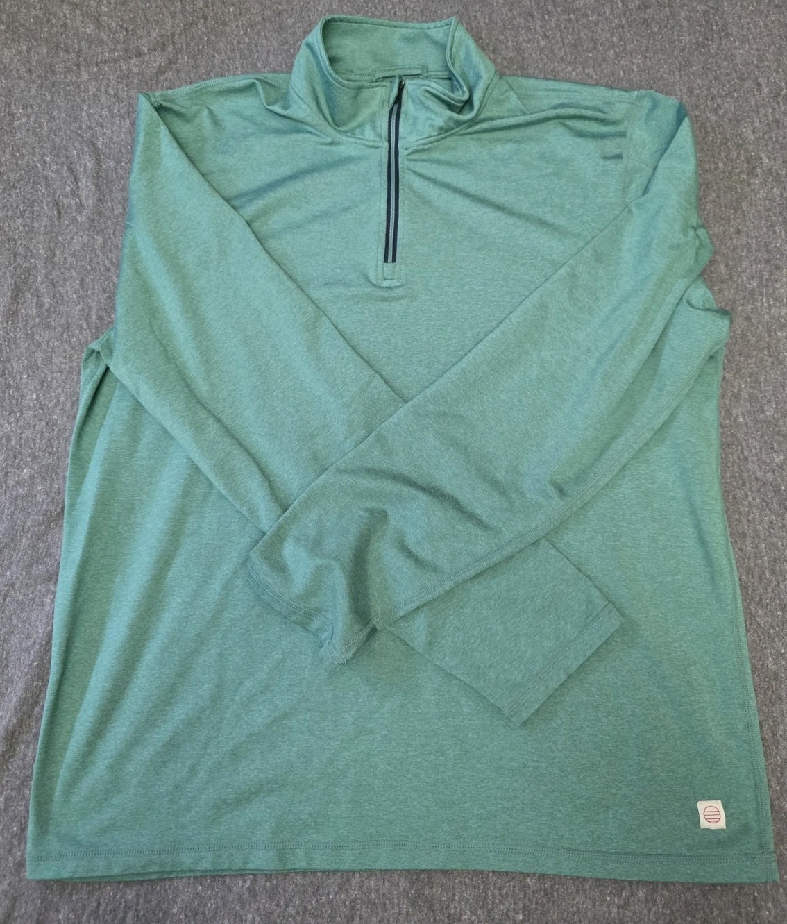 Marine Layer 1/4 Zip Men Large Heather Green Weekend Sport Performance Pullover gallery
