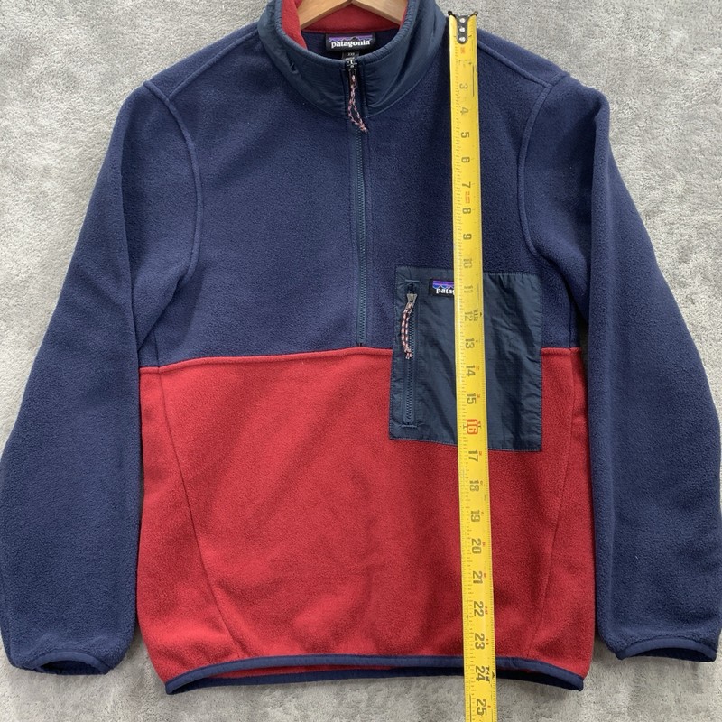 Patagonia Microdini 1/2 Zip Fleece Pullover Mens XXS Red Blue Outdoor Gorpcore gallery