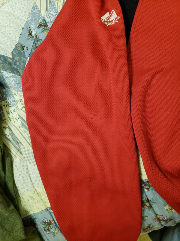 Majestic Therma Base Red and Black Long Sleeve Pullover Shirt Cardinal Logo gallery