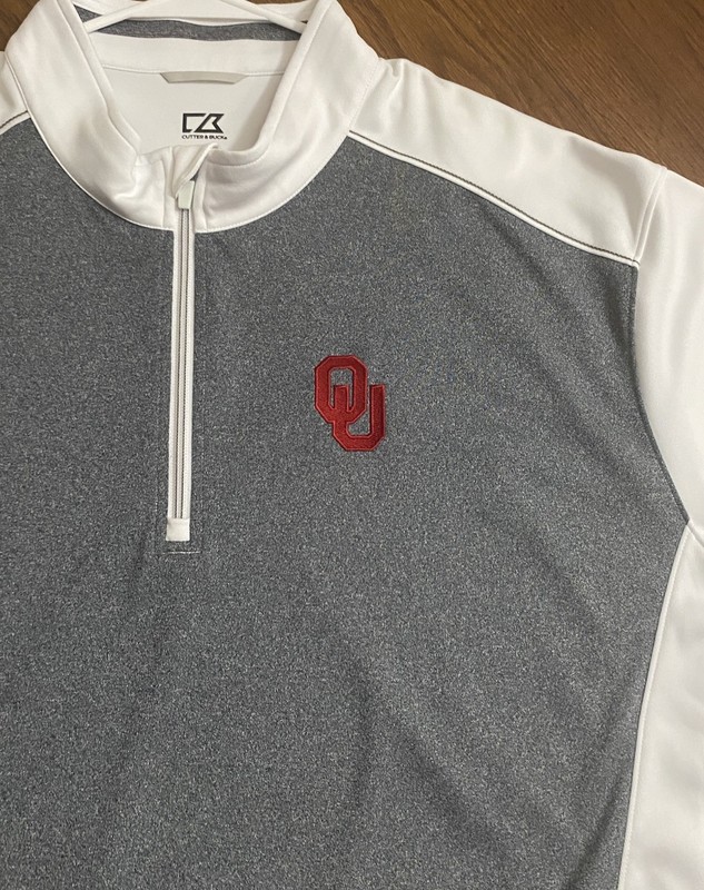 Oklahoma Sooners Quarter Zip Golf Pullover Cutter & Buck Wicking DryTec Size 3XL gallery