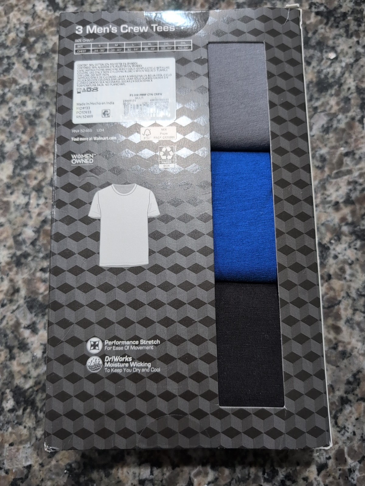 Athletic Works (3) Pack Crew T-Shirts Size L (42-44) NEW gallery