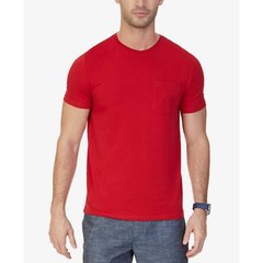 $95 Nautica Men Red Crew-Neck Stretch Short-Sleeve Top Tee Pocket Logo T Shirt M