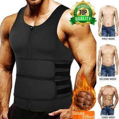 Men Sweat Sauna Waist Trainer Compression Vest Gym Workout Tank Tops Body Shaper