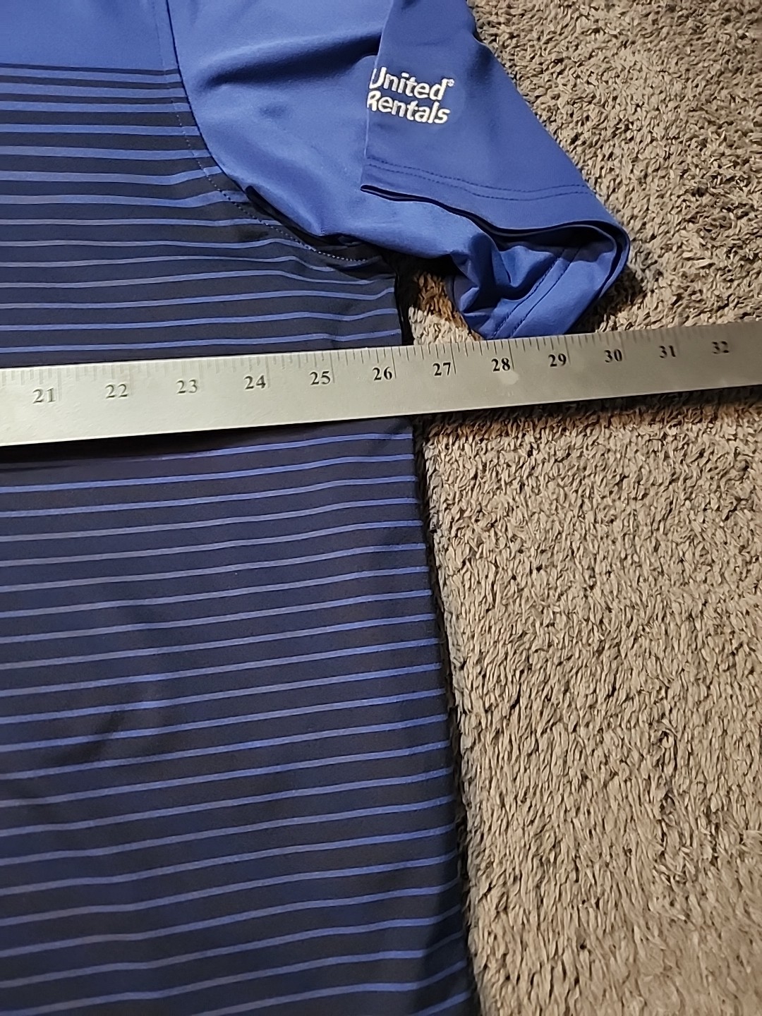 United Rentals Logo Blue Peter Millar Summer Comfort Golf Polo Shirt Mens 2XL gallery