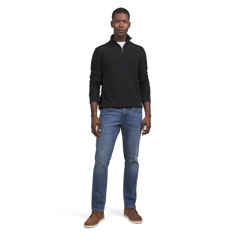 CHAPS Mens Brushed Knit Quarter Zip Soft Ribbed Texture Pullover Black SZ XL NEW gallery
