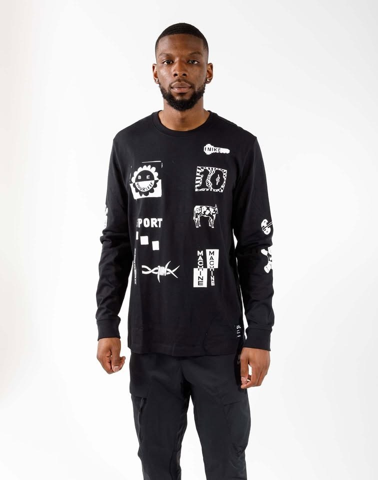 Nike NSW A.I.R. GX LONG-SLEEVE TEE Black Size Medium DJ1383-010 gallery