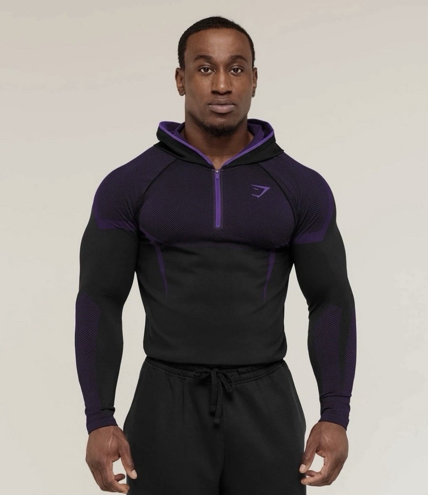 Gymshark Onyx V5 Hoodie Purple/Black - Brand New | Size SMALL ✅ IN HAND ✅