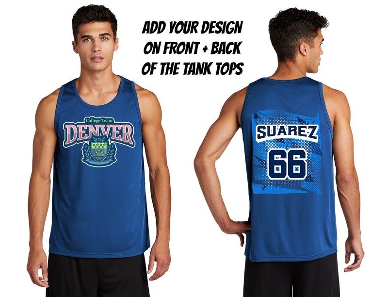 Ink Stitch Design Your Own Custom Printing Men Performance Poly Tank Tops gallery