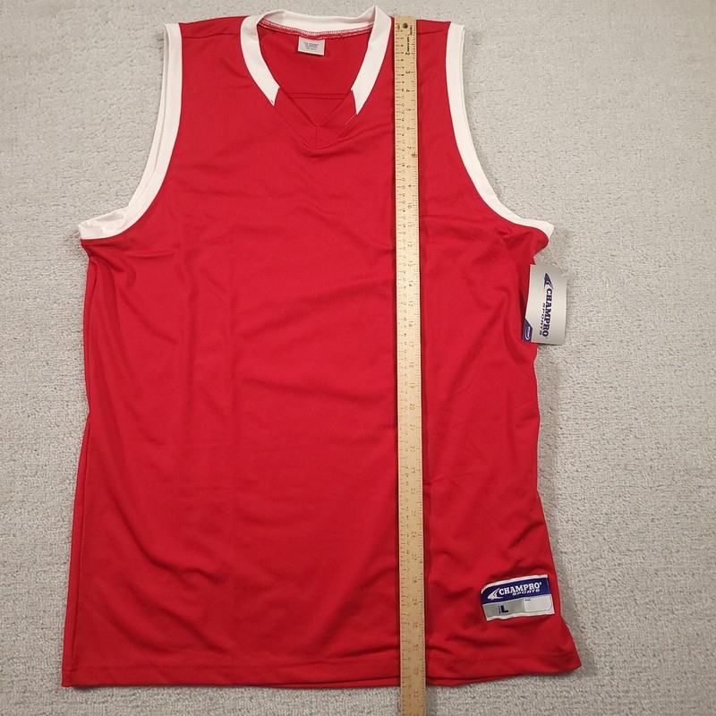 Champro Adult Large Jersey DRI-GEAR Basketball Sleeveless Sports Red White gallery