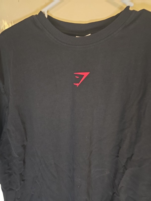 Gymshark Men's M Black Lightweight Athletic OversizCrew Neck Logo T-Shirt size M gallery