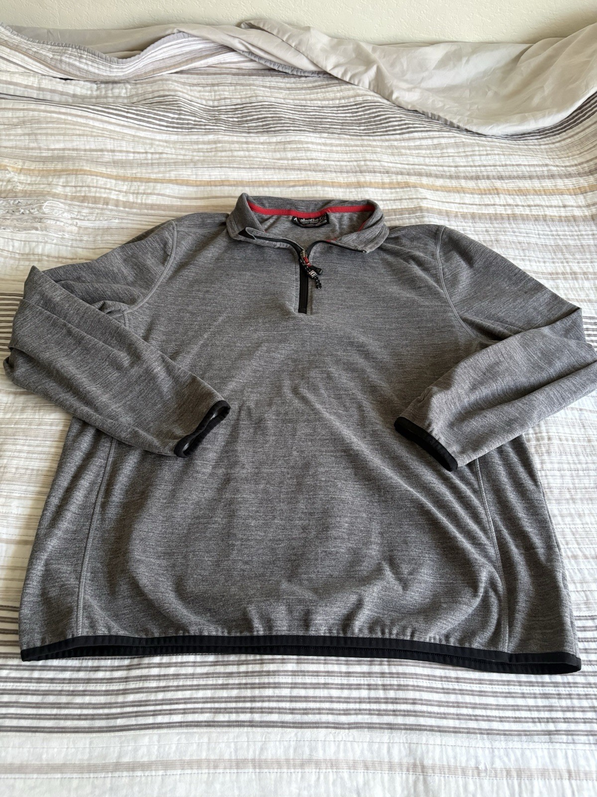 Avalanche Pullover Mens XL Gray 1/4 Zip Stretch Mock Neck Hiking Top Outdoor gallery