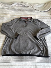 Avalanche Pullover Mens XL Gray 1/4 Zip Stretch Mock Neck Hiking Top Outdoor