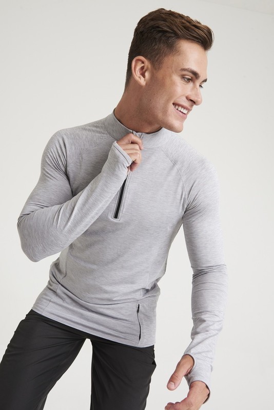 AWDis Just Cool Flex Long Half-Zip Top JC030 -Sports Gym Running Long Sleeve Top gallery