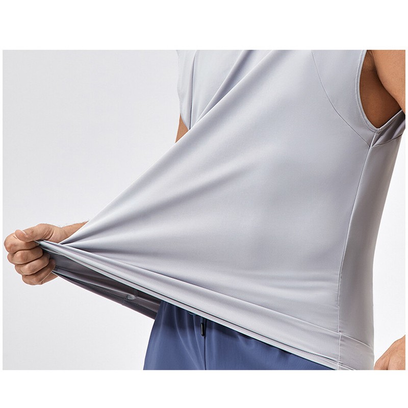 Men Sports Fitness Vest Quick Dry Breathable Running Gym Summer Hooded Tops gallery