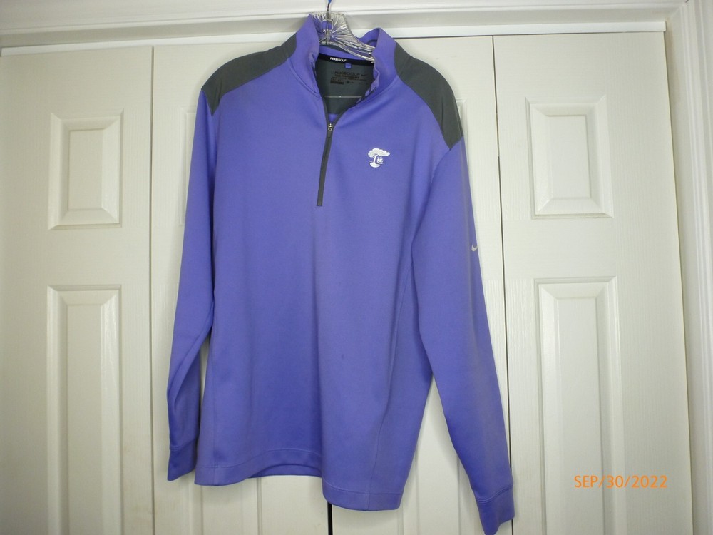men's Nike tour performance 1/2 zip pullover lavender and gray medium