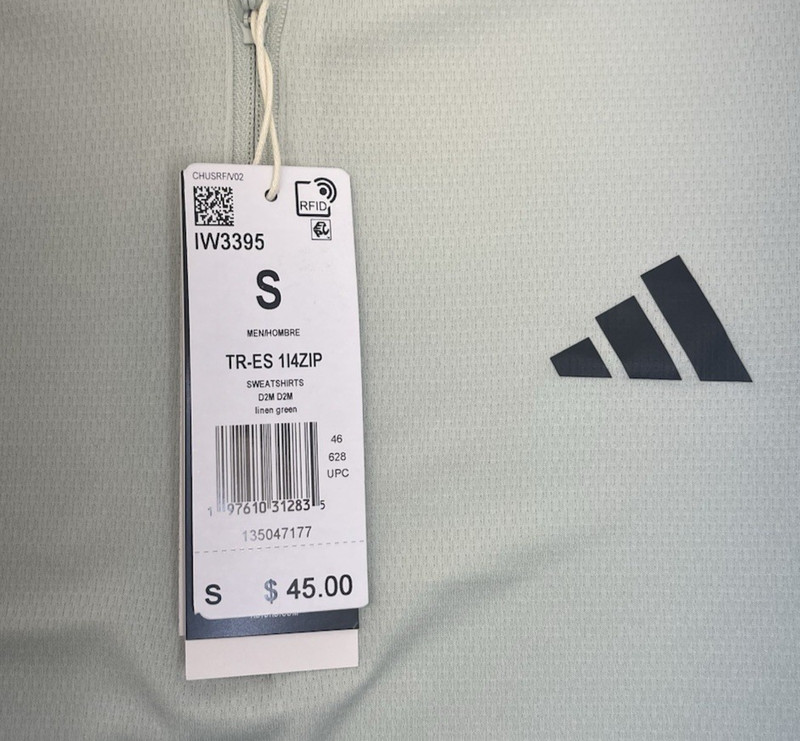 New ADIDAS Men's Small Aero Ready TR-ES 1/4 Zip Shirt Linen Green w/Black Logo gallery
