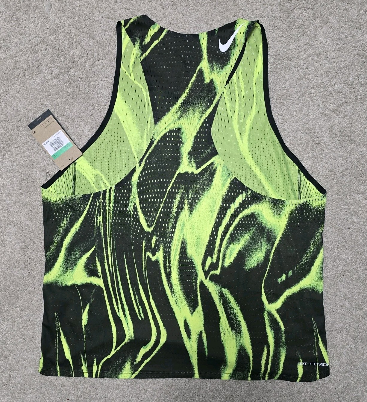 Nike Dri-Fit ADV Running Singlet Tank HV2643-702 Volt Black Mens XL NWT $100 gallery