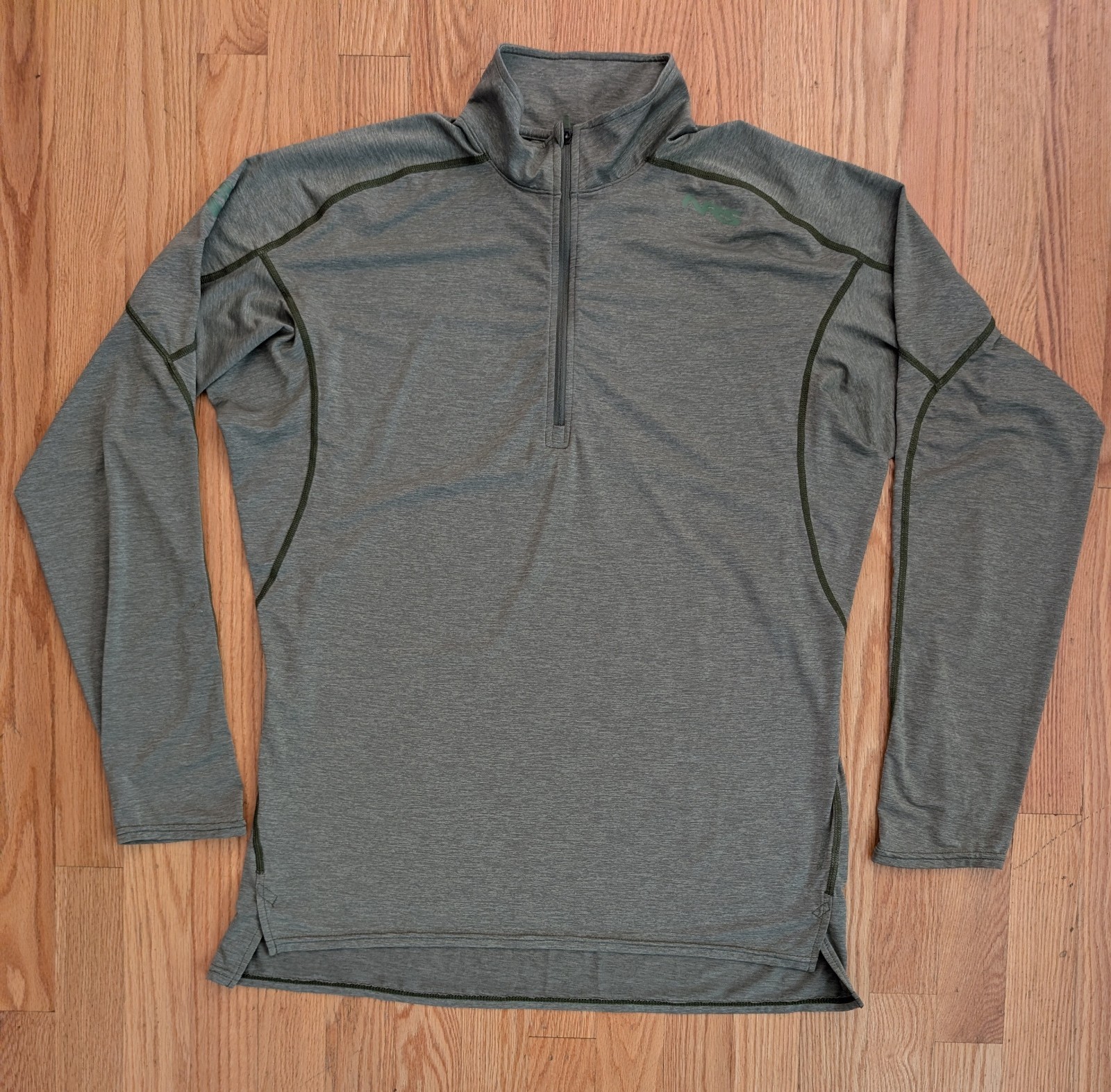 NRS Silkweight 1/4 Zip LS Pullover Activewear Top Men's Green Baja Small UPF gallery
