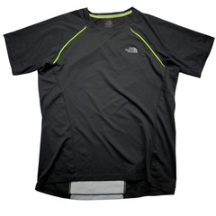 The North Face Mens L Flight Series FlashDry Running Shirt Black Neon Crew