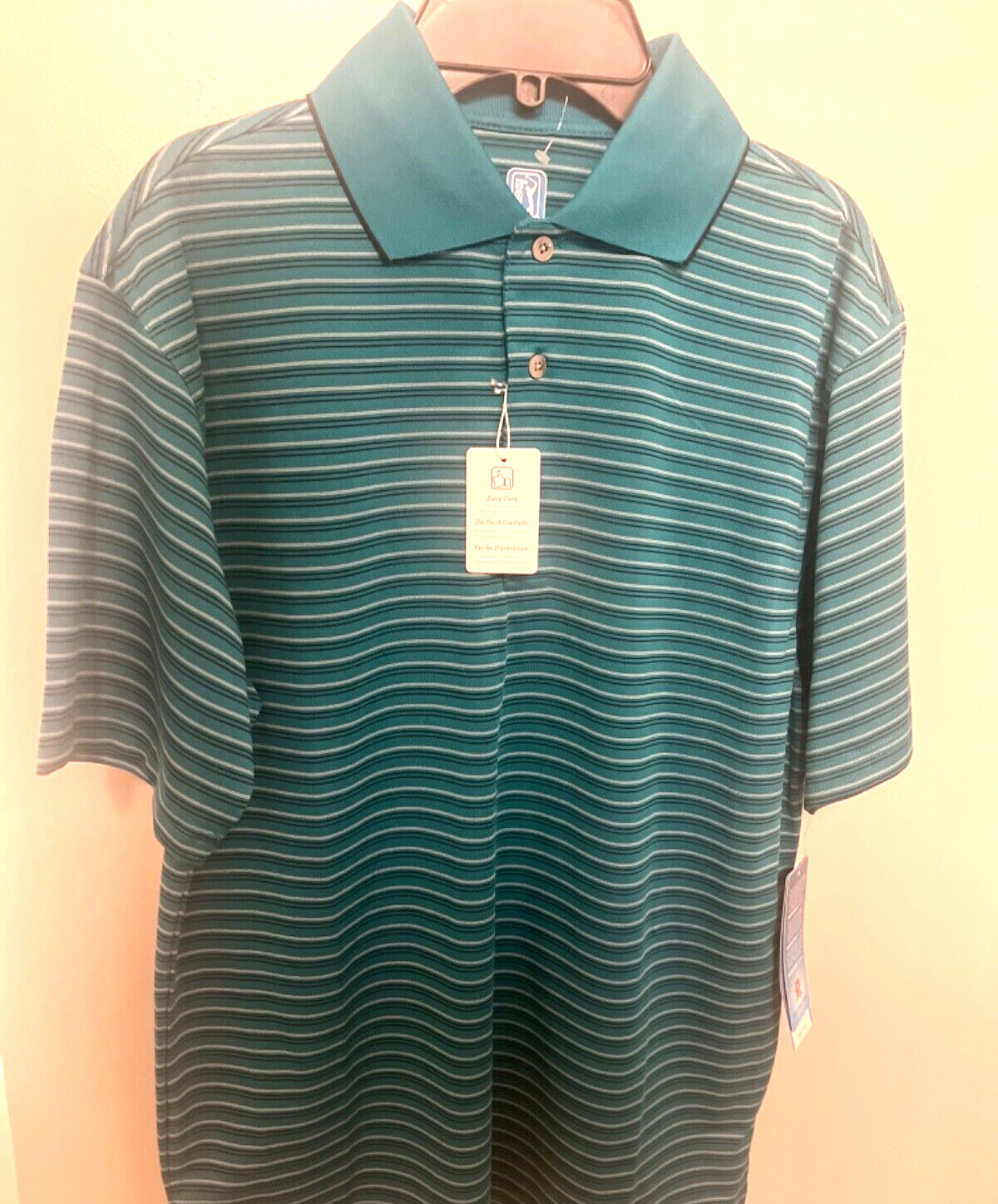 🆕 PGA TOUR MEN'S GOLF SHORT SLEEVE POLO PVKS5070DS 423 HARBOR BLUE SMALL NWT 50 gallery