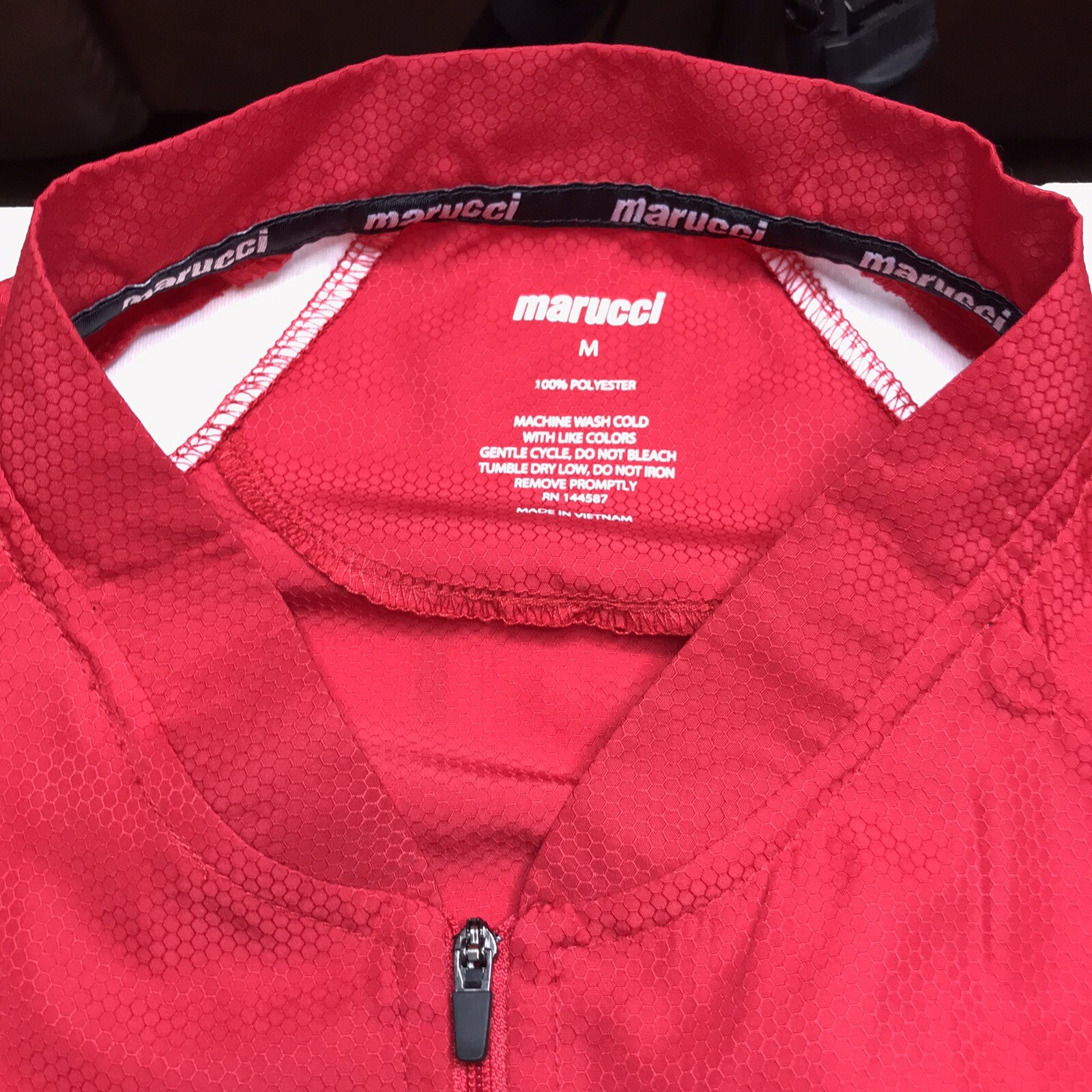 Marucci Baseball Batting Practice Shirt Half Zipper Red And White Size M gallery