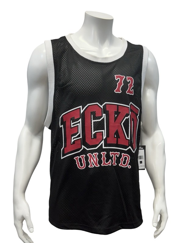 NWT Ecko Unltd Authentic 72 Black Red White Sleeveless Rhino Basketball Jersey L gallery