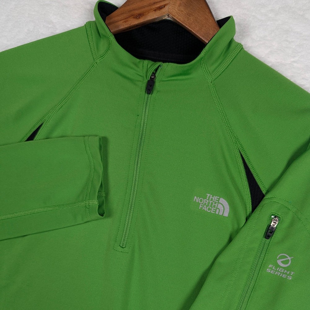 The North Face Pullover Mens Medium Green Flight Series 1/4 Zip VaporWick Shirt