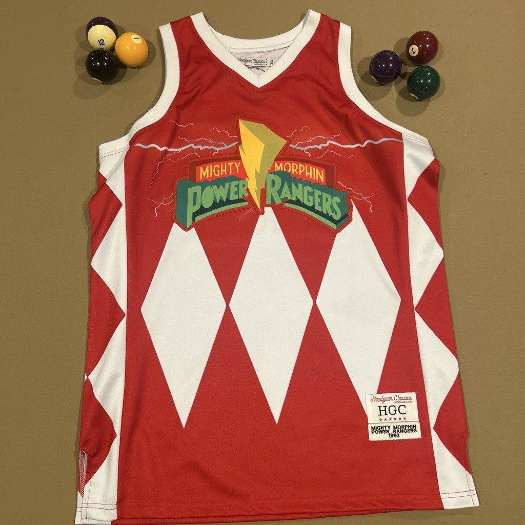 Headgear Classics Mighty Morphin Power Rangers Red/White V-Neck Jersey Tank 3XL gallery