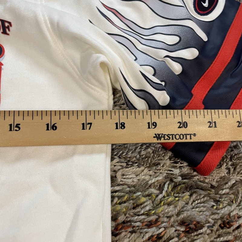 Nike Baseball Jersey Flames Championship Graphic Mens Small DV9642 SS White $85 gallery