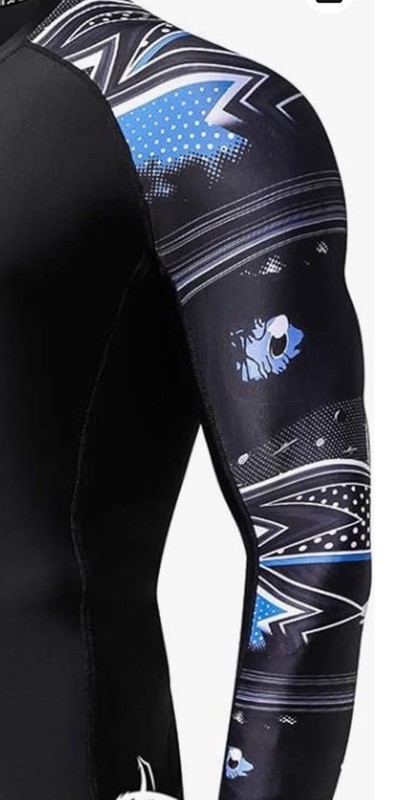 Men's UPF 50+ Baselayer Performance Fit Compression Rash Guard - Large gallery