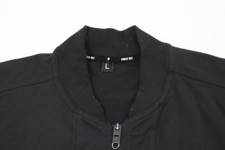 Public Rec Men's Large Crosstown Bomber Jacket Stretch Full Zip Pockets Black gallery