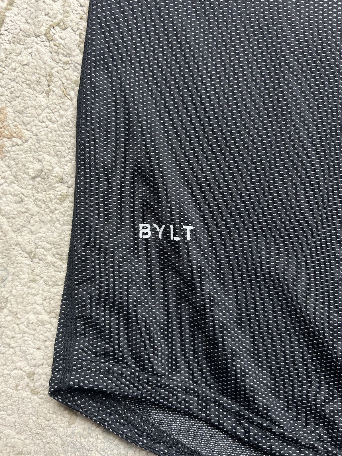 BYLT Premium Basics Pulse Shirt Mens M Black Short Sleeve Drop Cut gallery