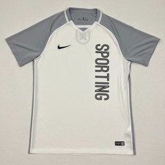 Nike Shirt Mens L White Gray Sporting Soccer Trophy III Jersey Training V-Neck