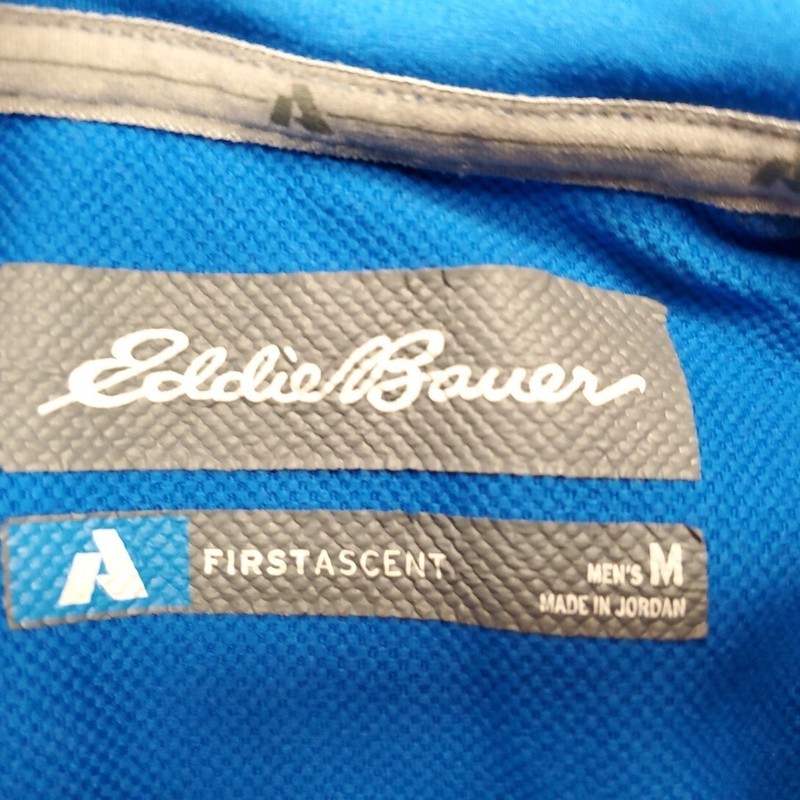 Eddie Bauer First Ascent Shirt Mens Medium Blue Freeheat Pro 1/2 Zip Pullover gallery