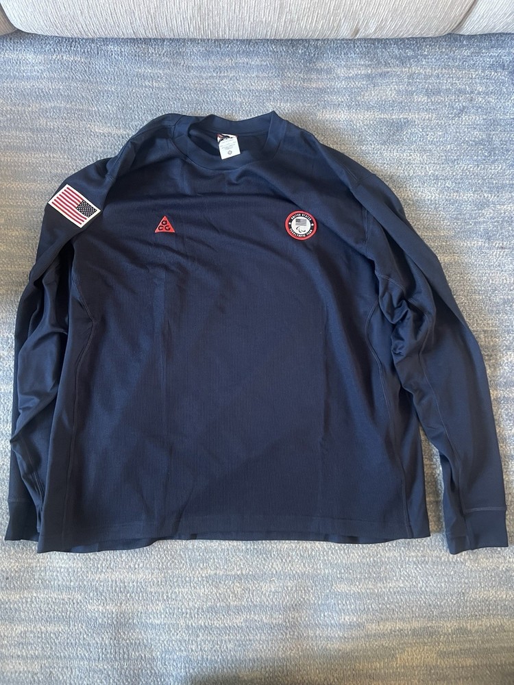 Nike ACG Mens USA Olympics Paralympic Team Long Sleeve IB2635-451 Shirt Sz 2XL
