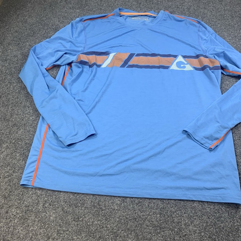 Gerry Shirt Mens XL Blue Long Sleeve Crew Neck Fishing Logo Performance gallery