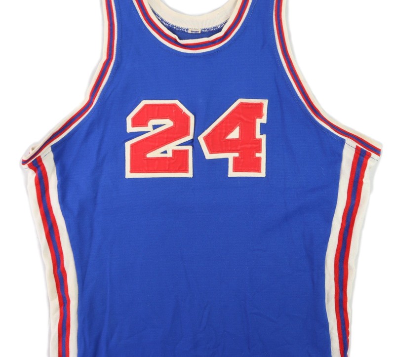 US Adult Medium Blue Red White #24 Sewn On Numbers Basketball Jersey gallery