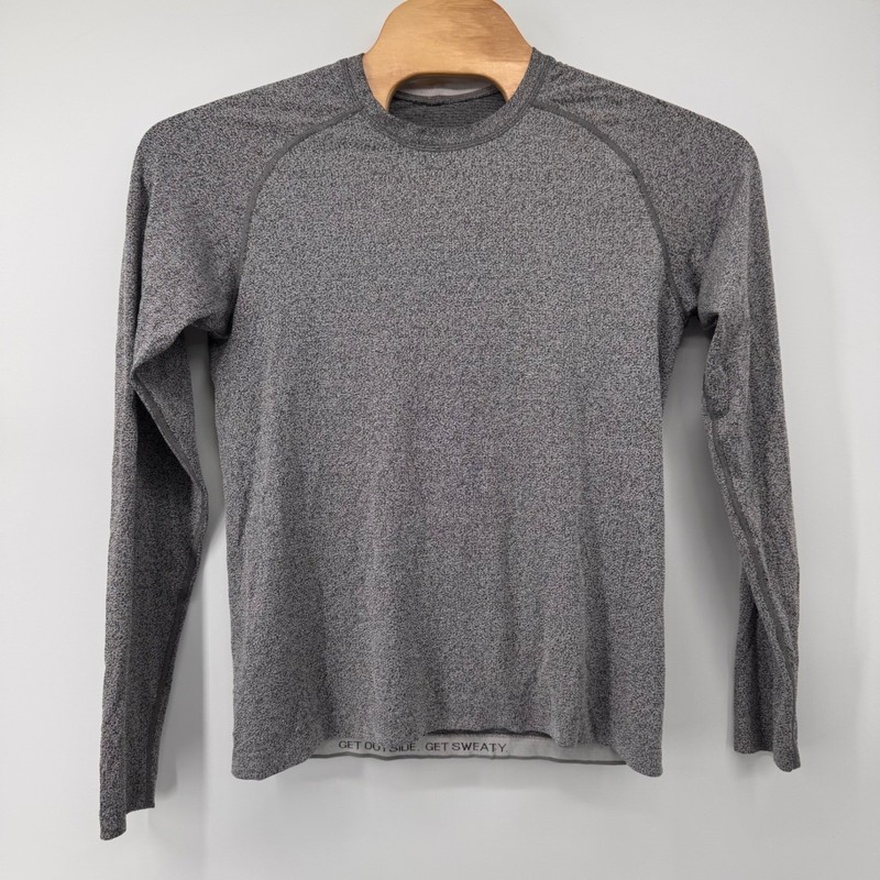 Lululemon Metal Vent Tech Men Medium Grey Marl Long Sleeve Seamless Shirt gallery