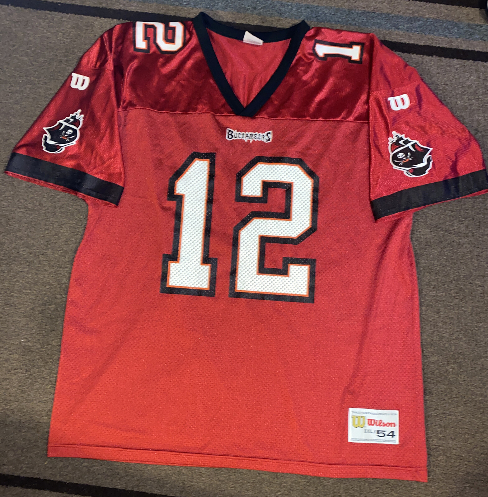 Vtg 90s Men’s Wilson Buccaneers Trent Dilfer #12 Made In USA Jersey Size 2XL A55 gallery