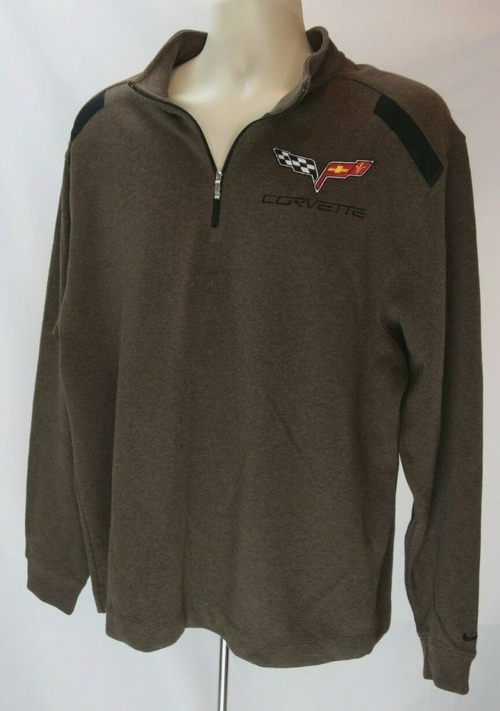 Men's Nike Golf Corvette Pullover Size L Brown 1/4 Zip Long Sleeve Dri-Fit NWOT