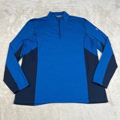 Smartwool Pullover Mens XL Merino Sport 150 Quarter Zip Long Sleeve Blue Navy